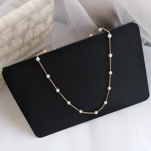 Elegant Pearl Beads Chain Necklace Choker